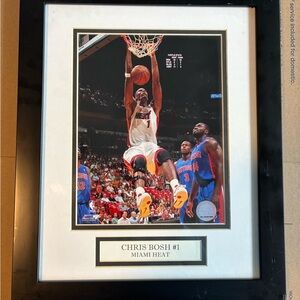 Chris Bosh Miami Heat #1 Matted and Framed Photo with Name Plate NBA Licensed